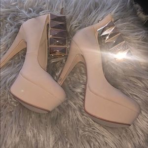 Strap nude heels